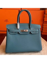 Designer Fake Hermes Blue Jean Epsom Birkin 35cm Handmade Bag HT01085