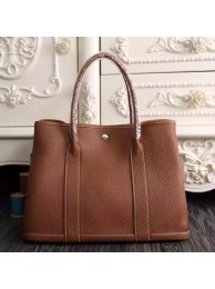 Designer Knockoff Hermes Small Garden Party 30cm Tote In Brown Leather HT00775