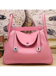 Fake 1:1 Hermes Pink Clemence Lindy 34cm Bag HT00165