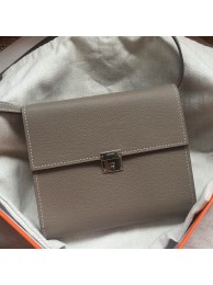 Fake Hermes Grey Clic 16 Wallet With Strap HT00463