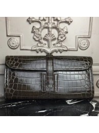 Fake Hermes Jige Elan 29 Clutch In Chocolate Crocodile Leather HT00617