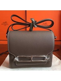 Fake Hermes Mini Sac Roulis Bag In Etoupe Swift Leather HT00864