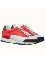 Fake Hermes Trail Sneaker In Red/White Calfskin HT00707
