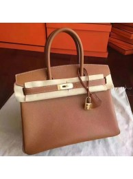 Fake Top Hermes Gold Epsom Birkin 30cm Handmade Bag HT00337