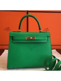 Fashion Hermes Bamboo Epsom Kelly Sellier 28cm Handmade Bag HT00570