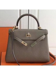 Fashion Hermes Grey Clemence Kelly 25cm GHW Bag HT00634