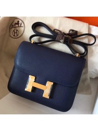 Fashion Hermes Mini Constance 18cm Sapphire Epsom Bag HT00660