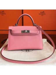 Fashion Hermes Rose Confetti Epsom Kelly Mini II 20cm Handmade Bag HT01058