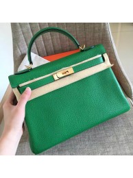 Hermes Bamboo Clemence Kelly Retourne 32cm Handmade Bag HT01160