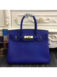 Hermes Birkin 30cm 35cm Bag In Electric Blue Clemence Leather HT01057