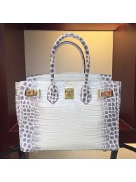 Hermes Birkin 30cm 35cm Bag In White Crocodile Leather HT01235