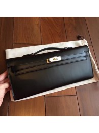 Hermes Black Box Kelly Cut Clutch Handmade Bag HT00929