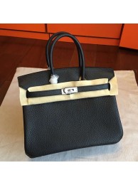 Hermes Black Clemence Birkin 25cm Handmade Bag HT00184