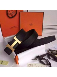 Hermes Black Epsom Kits Belt Constance Buckle HT01207