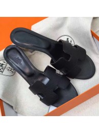 Hermes Black Epsom Oasis Sandals HT00234