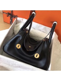 Hermes Black Lindy 26cm Swift Handmade Bag HT01302