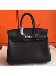 Hermes Black Swift Birkin 30cm Handmade Bag HT01241