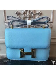 Hermes Blue Atoll Constance MM 24cm Epsom Leather Bag HT00042