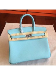 Hermes Blue Atoll Epsom Birkin 25cm Handmade Bag HT00401