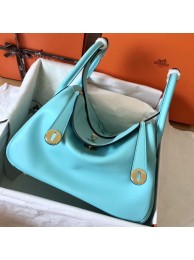 Hermes Blue Atoll Lindy 26cm Swift Handmade Bag HT00829