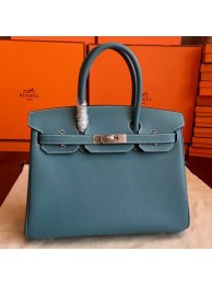 Hermes Blue Jean Epsom Birkin 30cm Handmade Bag HT00894