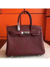 Hermes Bordeaux Epsom Birkin 30cm Handmade Bag HT00960