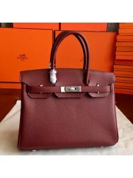 Hermes Bordeaux Epsom Birkin 35cm Handmade Bag HT01115
