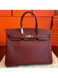 Hermes Bordeaux Epsom Birkin 40cm Handmade Bag HT00646