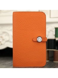 Hermes Dogon Combine Wallet In Orange Leather HT00792