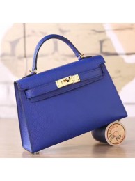 Hermes Electric Blue Epsom Kelly Mini II 20cm Handmade Bag HT00491