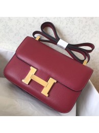 Hermes Epsom Constance 24cm Dark Red Handmade Bag HT01267