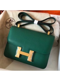 Hermes Epsom Constance 24cm Malachite Handmade Bag HT00582