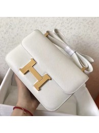 Hermes Epsom Constance 24cm White Handmade Bag HT00423