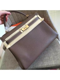 Hermes Etoupe Clemence Kelly Retourne 32cm Handmade Bag HT00150