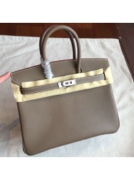 Hermes Etoupe Epsom Birkin 25cm Handmade Bag HT01121