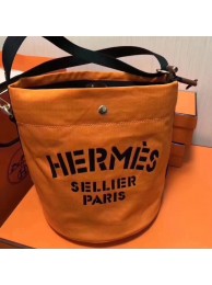 Hermes Grooming Bucket Bag In Orange Canvas HT01313