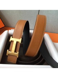 Hermes H Belt Buckle &amp; Brown Epsom 32 MM Strap HT00841