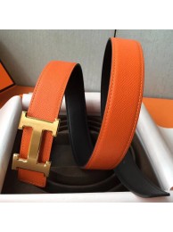 Hermes H Belt Buckle &amp; Orange Epsom 32 MM Strap HT00488