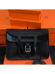 Hermes Halzan Bag In Black Clemence Leather HT00077