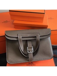 Hermes Halzan Bag In Etoupe Clemence Leather HT00776
