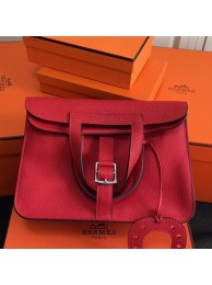 Hermes Halzan Bag In Red Clemence Leather HT00671