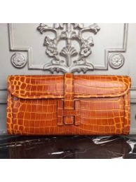 Hermes Jige Elan 29 Clutch In Orange Crocodile Leather HT01284