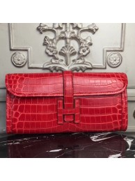 Hermes Jige Elan 29 Clutch In Red Crocodile Leather HT00103