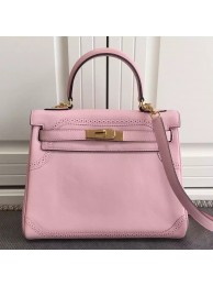Hermes Kelly Ghillies 28cm In Pink Swift Leather HT00966