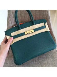 Hermes Malachite Clemence Birkin 35cm Handmade Bag HT00072