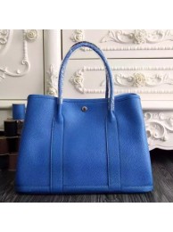 Hermes Medium Garden Party 36cm Tote In Blue Leather HT00728