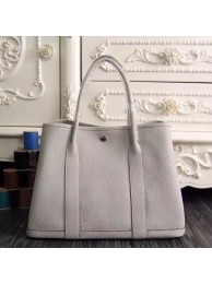 Hermes Medium Garden Party 36cm Tote In White Leather HT00718