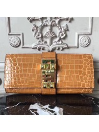 Hermes Medor Clutch Bag In Camarel Crocodile Leather HT01325