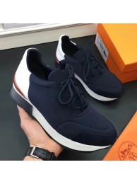 Hermes Men Navy Blue Miles Sneakers HT00542