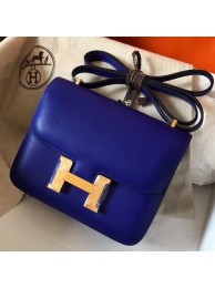 Hermes Mini Constance 18cm Epsom Blue Electric Bag HT00275